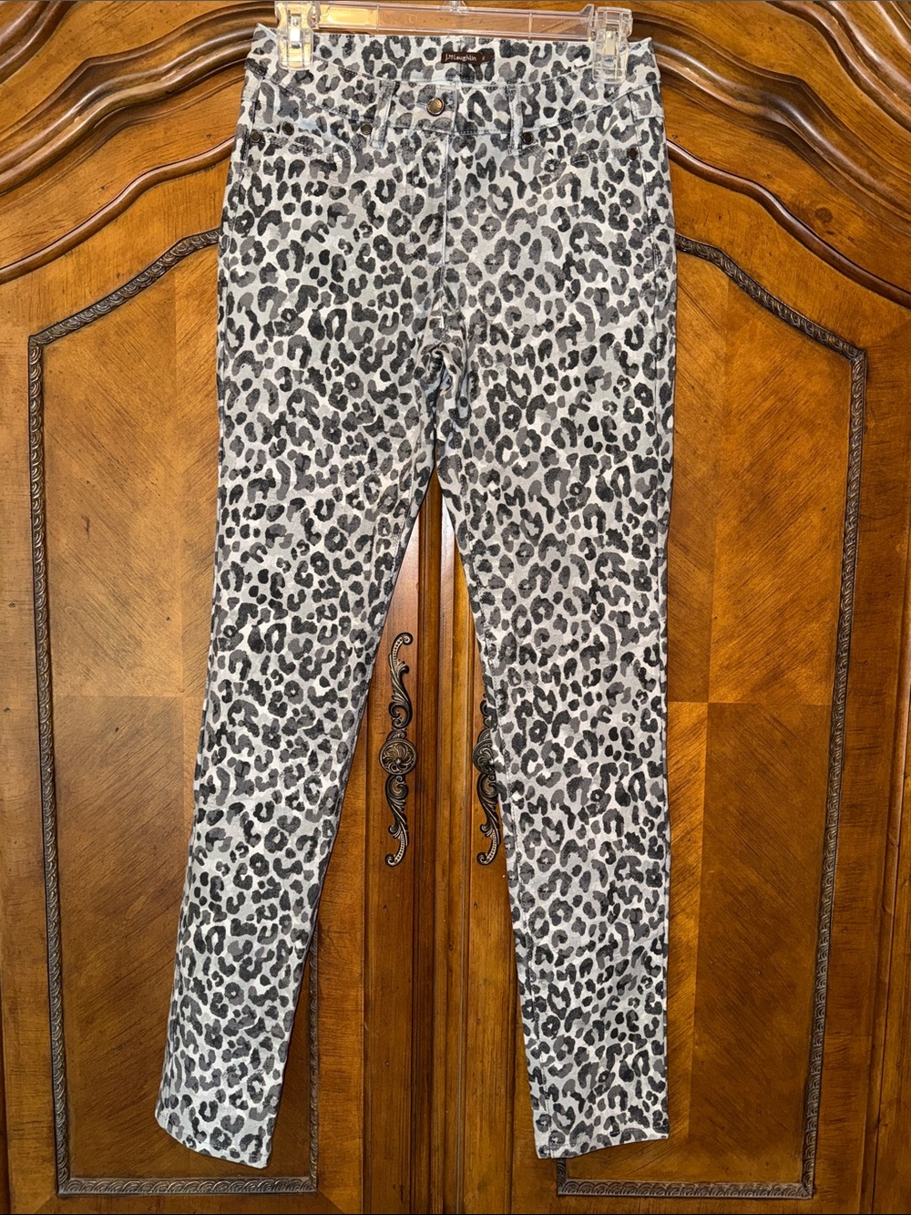 J. McLaughlin Black and Gray Leopard Skinny Jeans